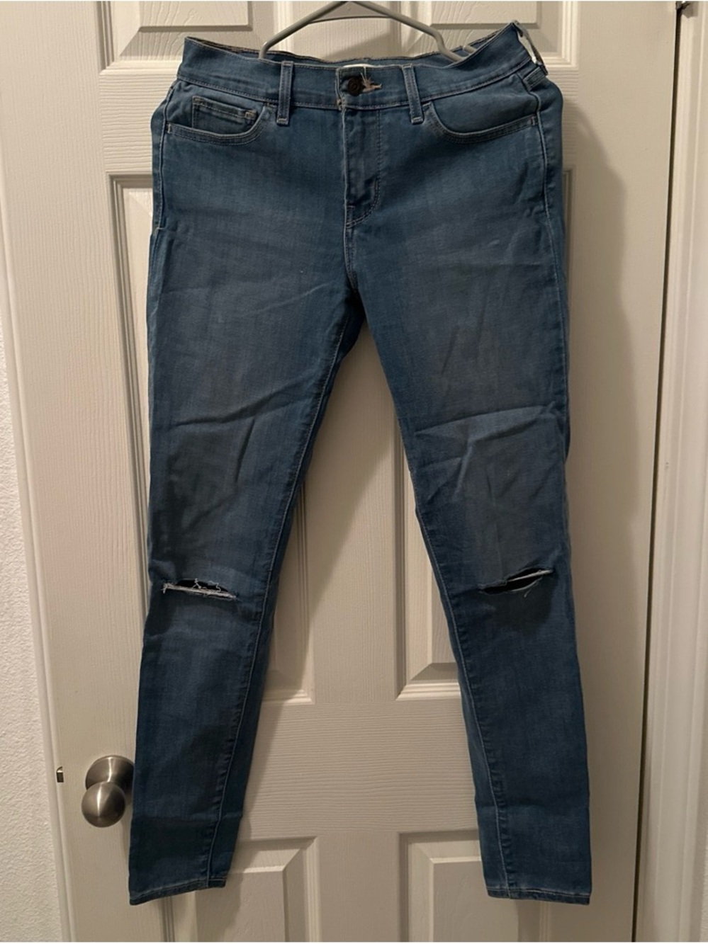 Levi's Straight Leg Distressed Blue Jeans